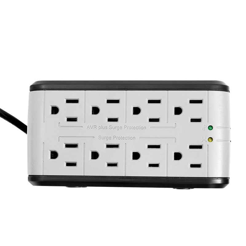 Regulador VORAGO 1400VA 8 Contactos AVR-200 Negro/Blanco con Supresor de Picos