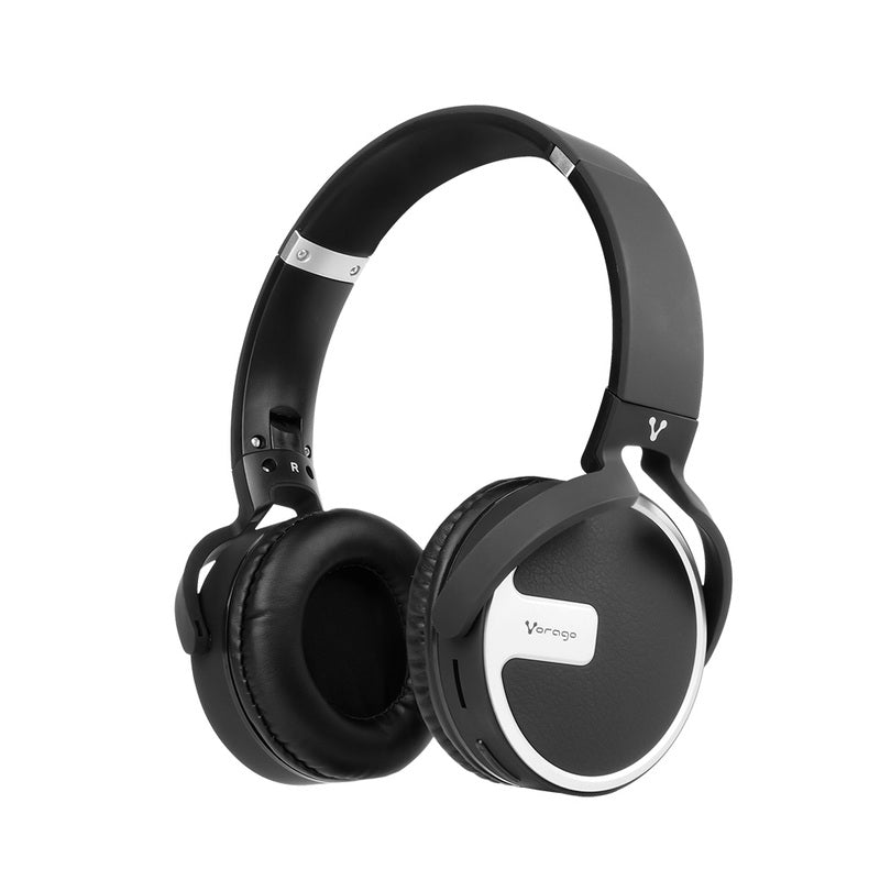 Diadema Vorago Bluetooth 5.0 3.5 mm MicroSD Negro/Plata HPB-201-BK, Plegable, Micrófono Incorporado, Ligera