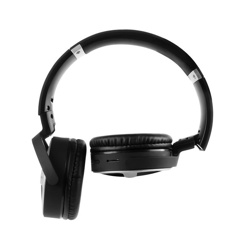 Diadema Vorago Bluetooth 5.0 3.5 mm MicroSD Negro/Plata HPB-201-BK, Plegable, Micrófono Incorporado, Ligera