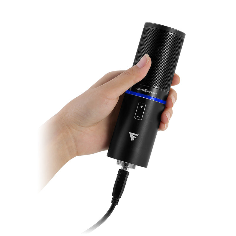 MICROFONO USB GAME FACTOR LED, AJUSTE VOLUMEN, STAND, ANTIPOP MCG700