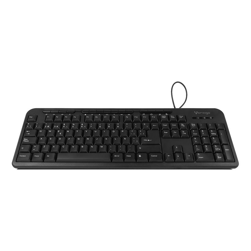 Teclado Vorago Alámbrico 120 Teclas Multimedia USB Español KB-204, Resistente Agua