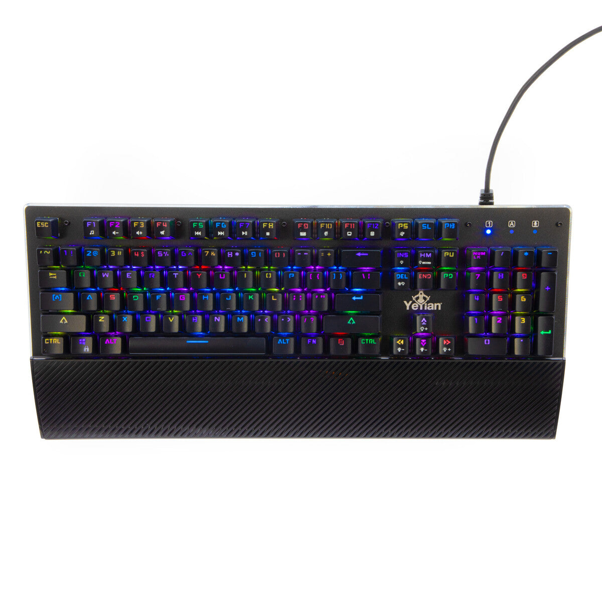 Teclado Gamer YEYIAN YAT1801 Flare SER2000 Mec Switch Azul, Iluminación RGB, Anti-ghosting, Reposamuñecas
