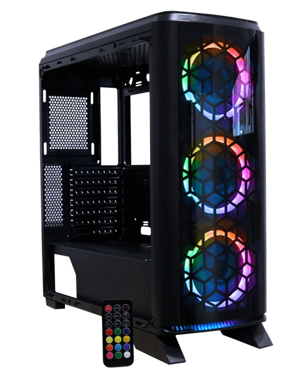 Gabinete Gamer Yeyian YGK-68807 Knight 2200 Cristal Templado LED RGB 4 Ventiladores