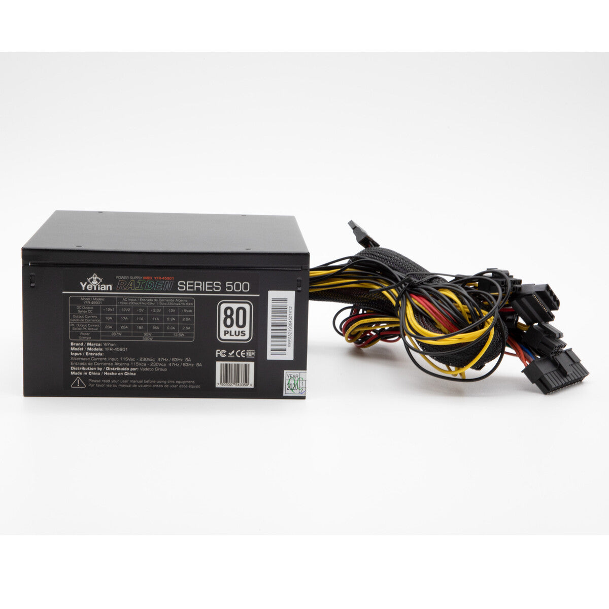 Fuente de Poder Yeyian YFR-45901 Raiden 500W 80 Plus, 120mm Fan, Certificación Bronze