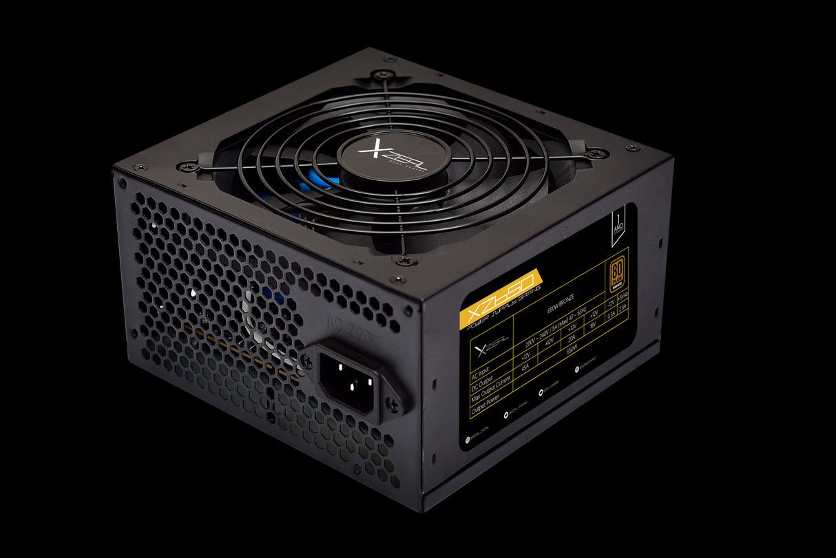 Fuente de Poder Xzeal 650W Bronze 80 Plus, Eficiencia Certificada, Ventilador Silencioso