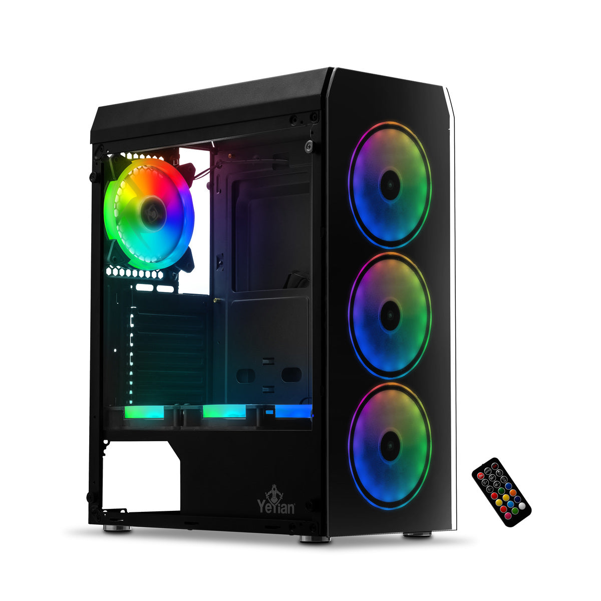 Gabinete Yeyian Gamer ATX Krypton 3 Vent ARGB 150mm/4 Puertos USB 3.0