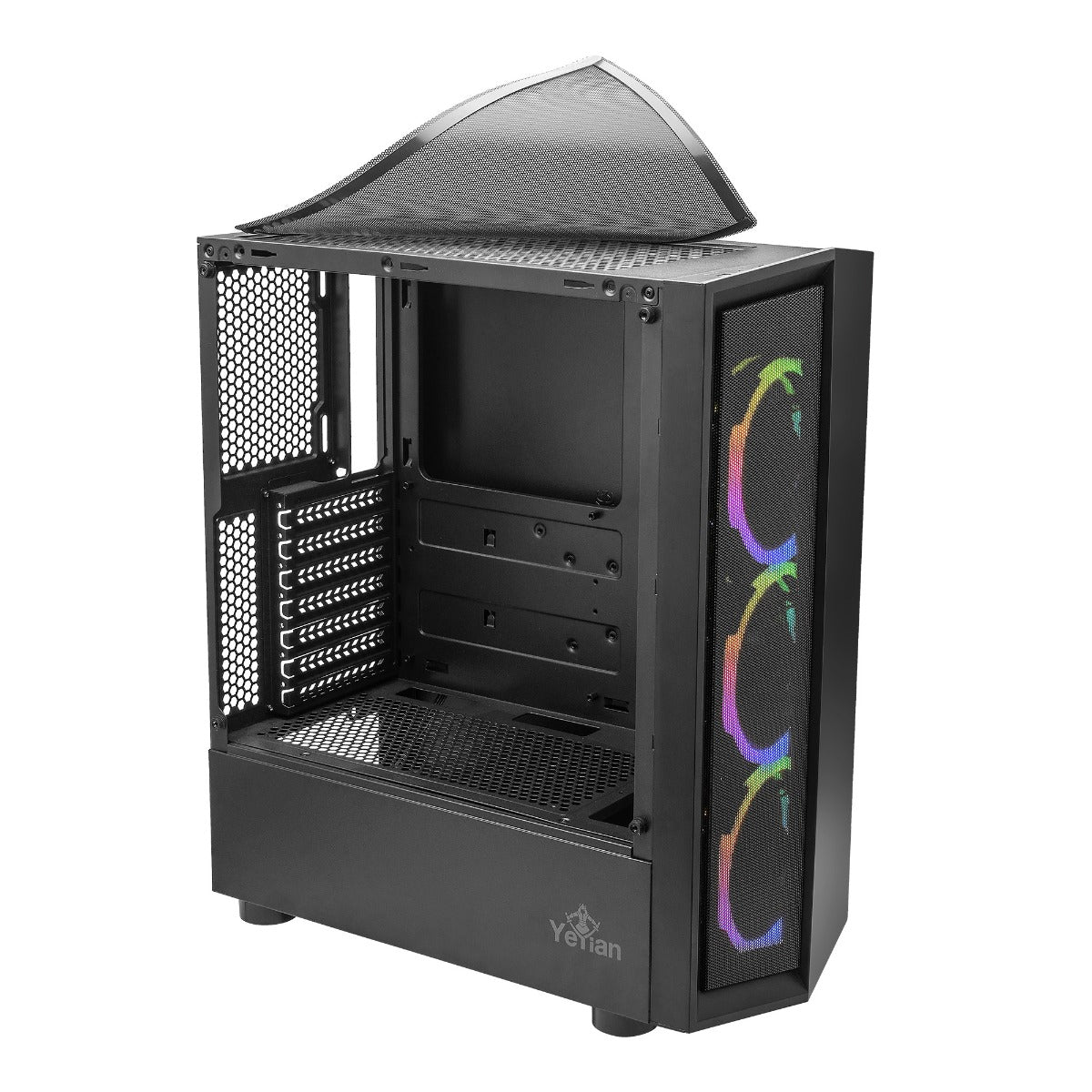Gabinete Yeyian Gamer YCH-ATAB-01BK ATX 3 Vent ARGB, Ventilación Potente, Espacioso