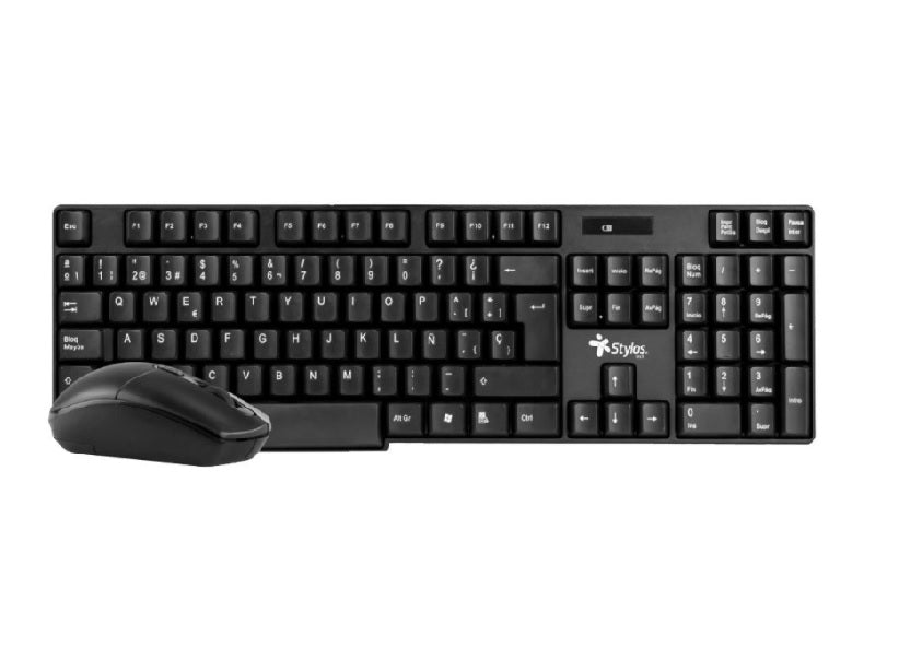 Kit Teclado y Mouse Inalámbrico Stylos 105 Teclas, 3 Botones, 2.4GHz