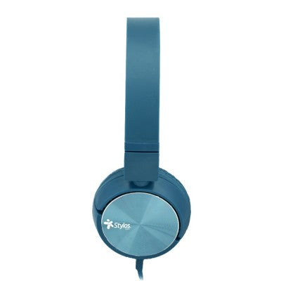 Diadema Stylos Alámbrica Azul Ergonómica con Manos Libres, Cable de 3 Metros