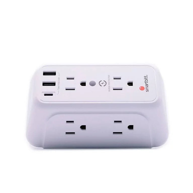 Supresor de Picos SmarBitt 1480J, 6 Tomas USB-A/USB-C, Protección Sobretensión
