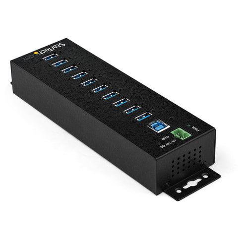 StarTech.com Hub Concentrador Ladrón USB de 10 Puertos con Adaptador de Corriente - con Protección contra Descargas de 3