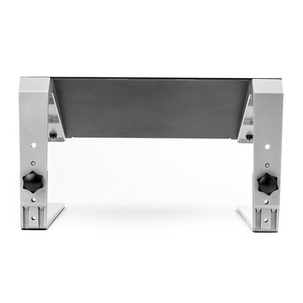 StarTech.com Base Soporte Ajustable para Ordenador Portátil - de Servicio Pesado - con 3 Posiciones de Ajuste de Altura Laptop Soporte para ordenador portátil Negro, Plata Aluminio, Acero 43,2 cm (17")