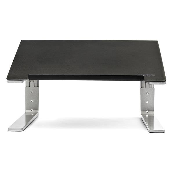 StarTech.com Base Soporte Ajustable para Ordenador Portátil - de Servicio Pesado - con 3 Posiciones de Ajuste de Altura Laptop Soporte para ordenador portátil Negro, Plata Aluminio, Acero 43,2 cm (17")