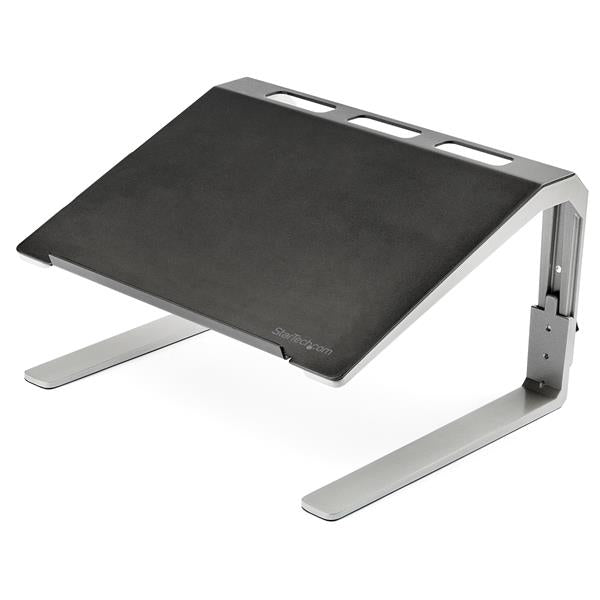 StarTech.com Base Soporte Ajustable para Ordenador Portátil - de Servicio Pesado - con 3 Posiciones de Ajuste de Altura Laptop Soporte para ordenador portátil Negro, Plata Aluminio, Acero 43,2 cm (17")