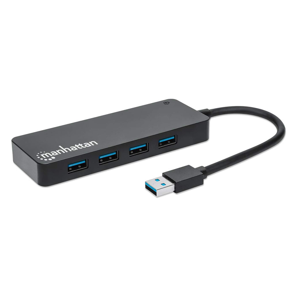 Manhattan Hub USB-A de 4 puertos, 4x USB-A, 5 Gbps (USB 3.0), Alimentado por USB (no requiere alimentación externa), equivalente a ST4300PBU3 y ST4300MINU3B hubs de interfaz USB 3.2 Gen 1 (3.1 Gen 1) Type-A USB 3.2 Gen 1 (3.1 Gen 1) Type-A 4 4