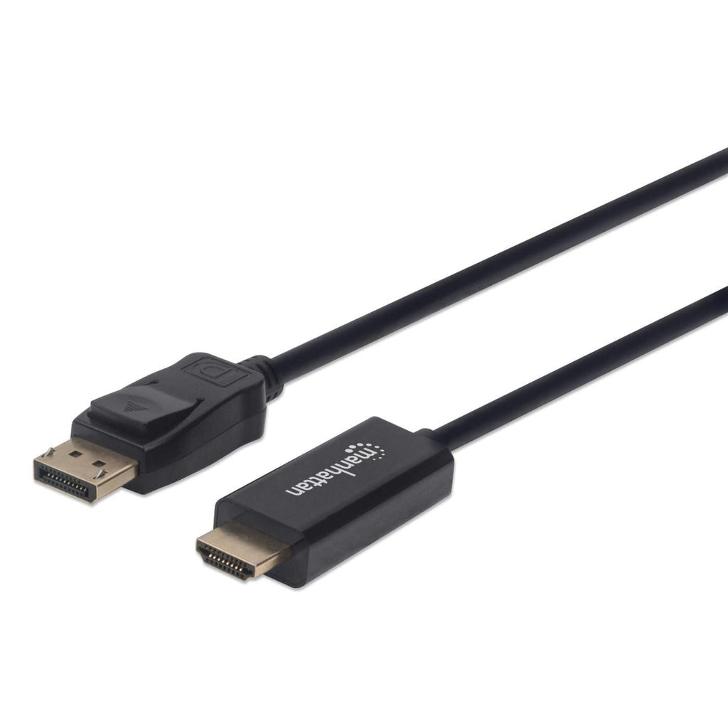 Manhattan Cable DisplayPort 1.1 a HDMI, 1080p@60 Hz, 1 m, macho a macho, DP con pestaña de bloqueo, negro, no bidireccio