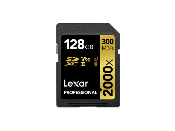 Lexar 2000x 128 GB SDHC Clase 10, 300 MB/s, 260 MB/s, Class 3 (U3), LSD2000128G-BNNNG