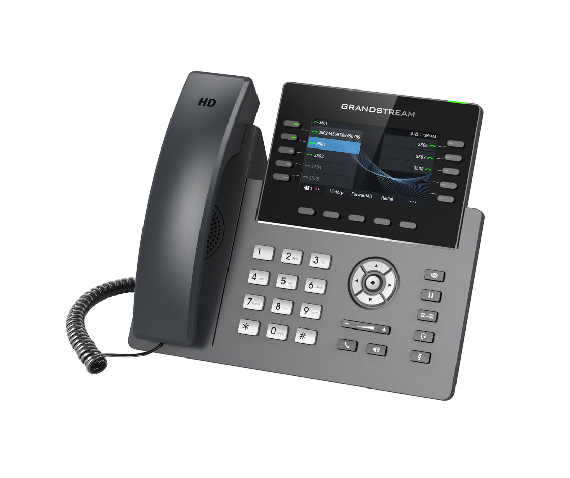 Grandstream Networks GRP2615 teléfono IP Negro, Gris 10 líneas TFT Wifi, Terminal con conexión por cable, Escritorio/par