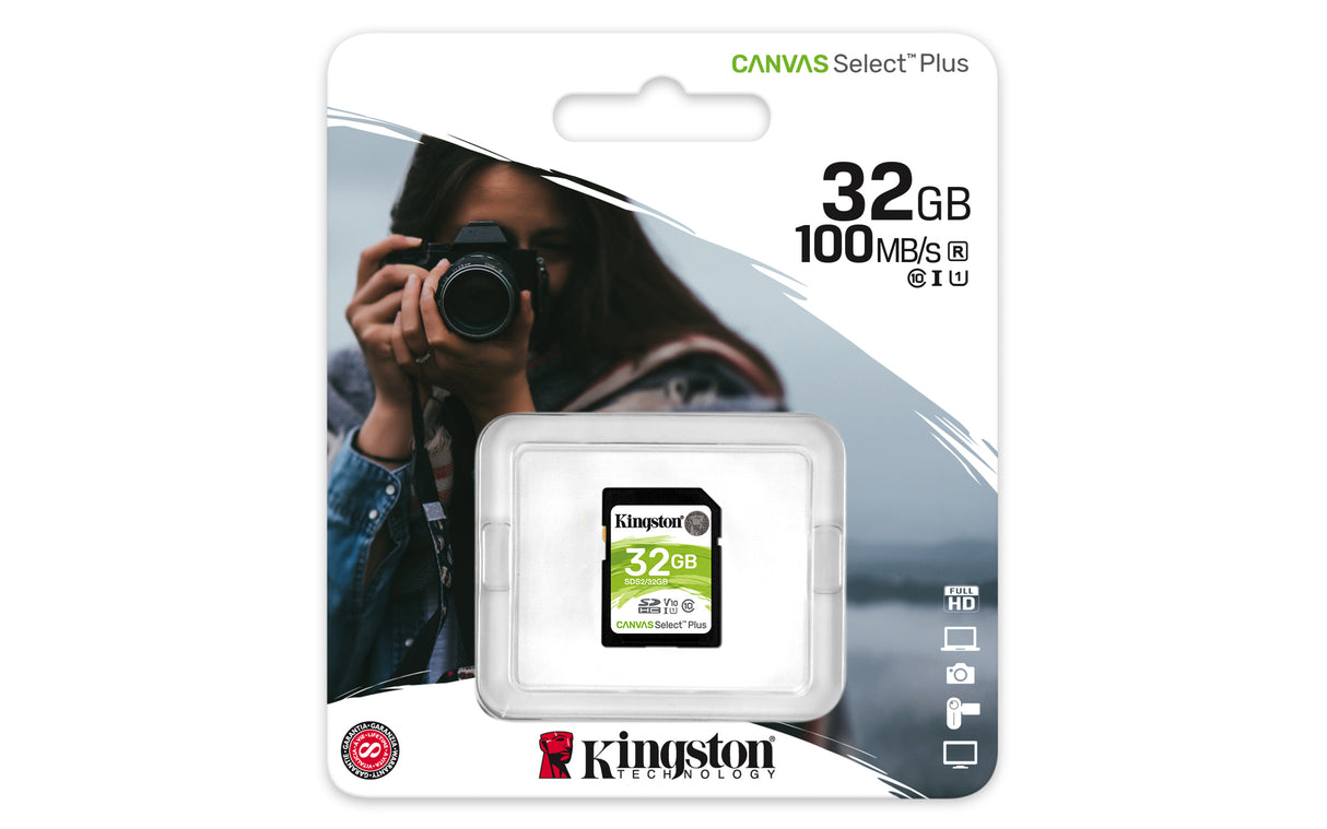 Kingston Technology Canvas Select Plus Memoria Flash 32 GB SDHC 100 MB/s UHS-I