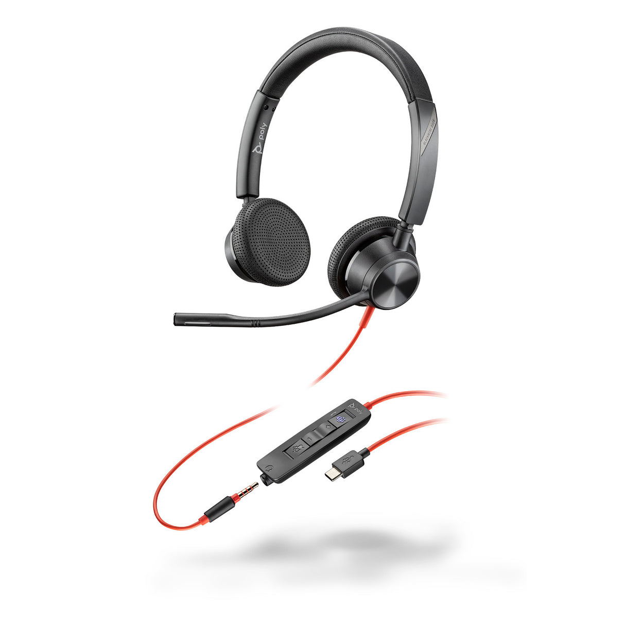 HP Poly Auriculares Poly Blackwire 3325 Microsoft Teams Certified USB-C Auriculares Auriculares Diadema Oficina/Centro de llamadas Binaural
