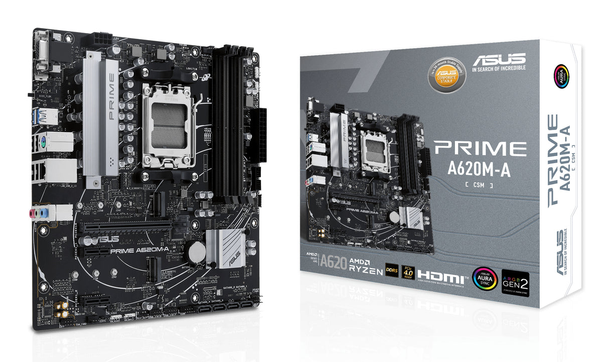 ASUS PRIME A620M-A-CSM placas base AMD Zócalo AM5 AMD Ryzen 7000 Series Zócalo AM5