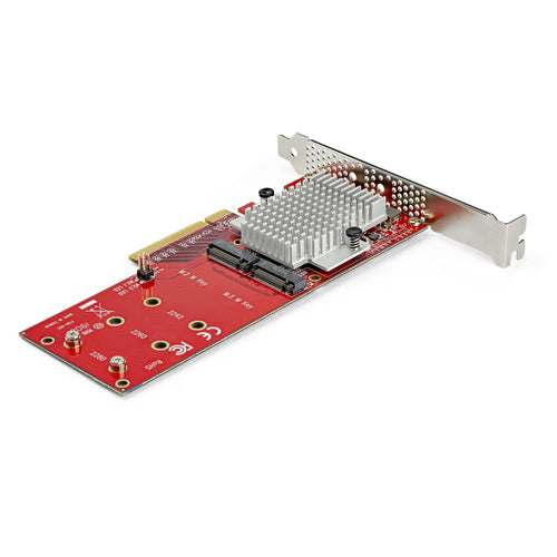 StarTech.com Tarjeta Adaptadora para 2 SSD M.2 PCIe SSD - Dos SSDs NVMe o AHCI M.2 SSD a x8/x16 PCI Express 3.0 - Compat