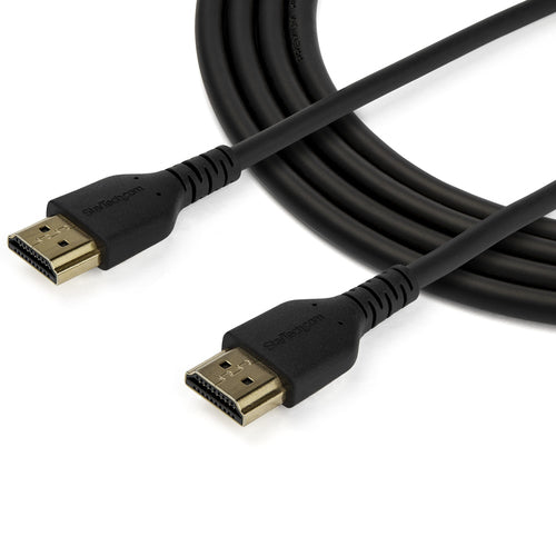 StarTech.com Cable HDMI 2.0 Certificado Premium de Alta Velocidad con Ethernet de 1m - Delgado - UHD 4K 60Hz - con Fibra