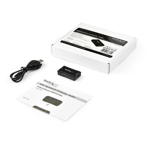 StarTech.com Repetidor Extensor Amplificador HDMI con 14m de Alcance - 4K de 60Hz Audio/vídeo extendedores Repetidor de