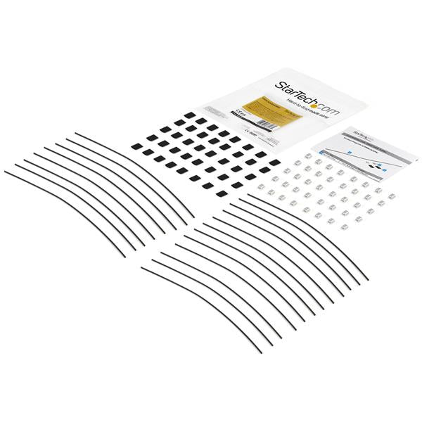 StarTech.com Cables de Seguridad de Doble Lazo - Paquete de 20 - de Acero - Ajustable Organizadores de cables Cable con