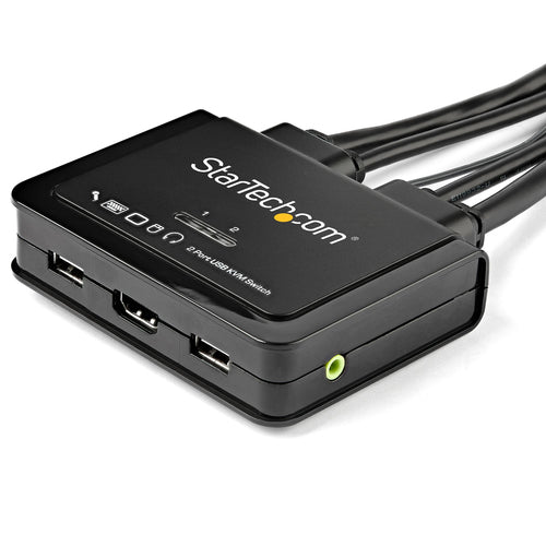 StarTech.com Switch Conmutador KVM de 2 Puertos HDMI - 4K de 60Hz - Switch Conmutador Selector KVM Compacto de Sobremesa