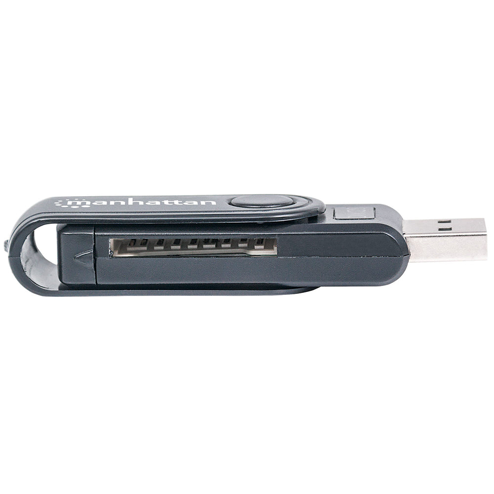 LECTOR DE TARJETAS MANHATTAN USB 3.0, 24 EN 1, ALTA VELOCIDAD DE TRANSFERENCIA, COMPATIBLE CON SDXC
