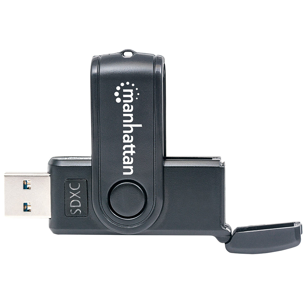 LECTOR DE TARJETAS MANHATTAN USB 3.0, 24 EN 1, ALTA VELOCIDAD DE TRANSFERENCIA, COMPATIBLE CON SDXC