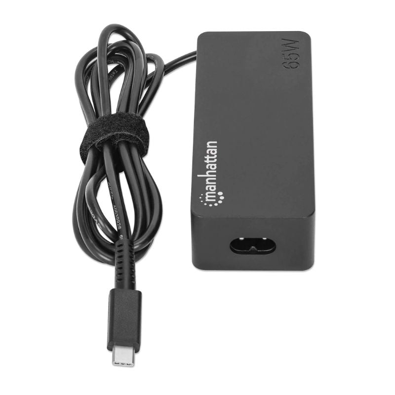 CARGADOR UNIVERSAL USB C 65W MANHATTAN 102513, COMPATIBLE CON LAPTOPS ASUS, HP Y DELL
