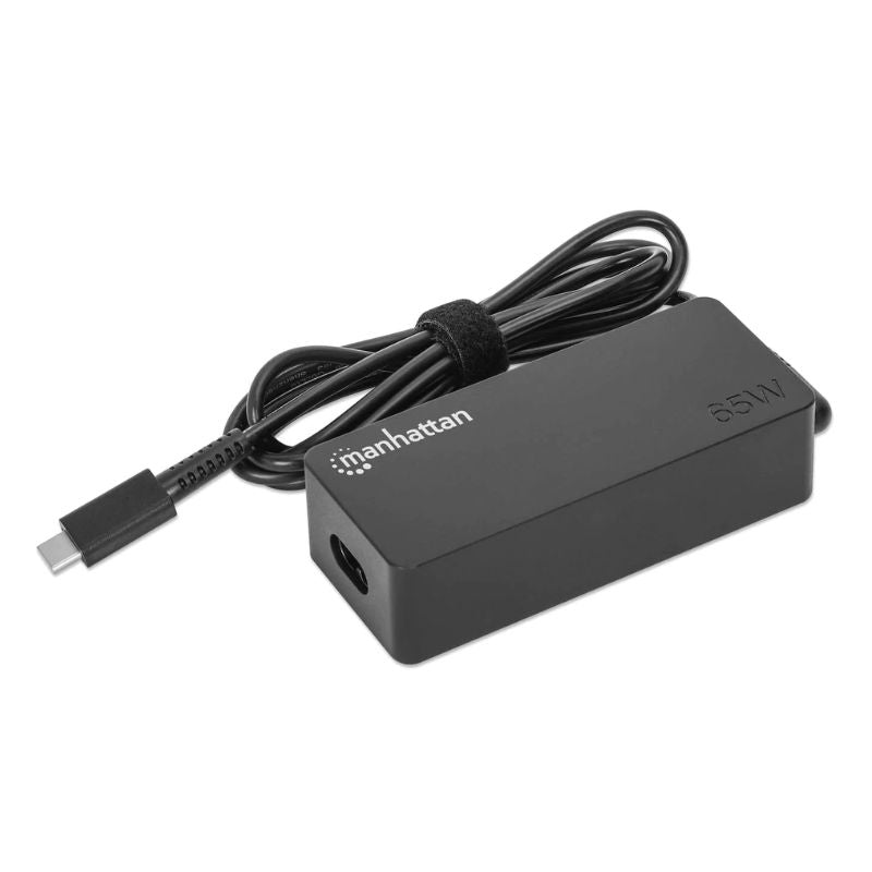 CARGADOR UNIVERSAL USB C 65W MANHATTAN 102513, COMPATIBLE CON LAPTOPS ASUS, HP Y DELL