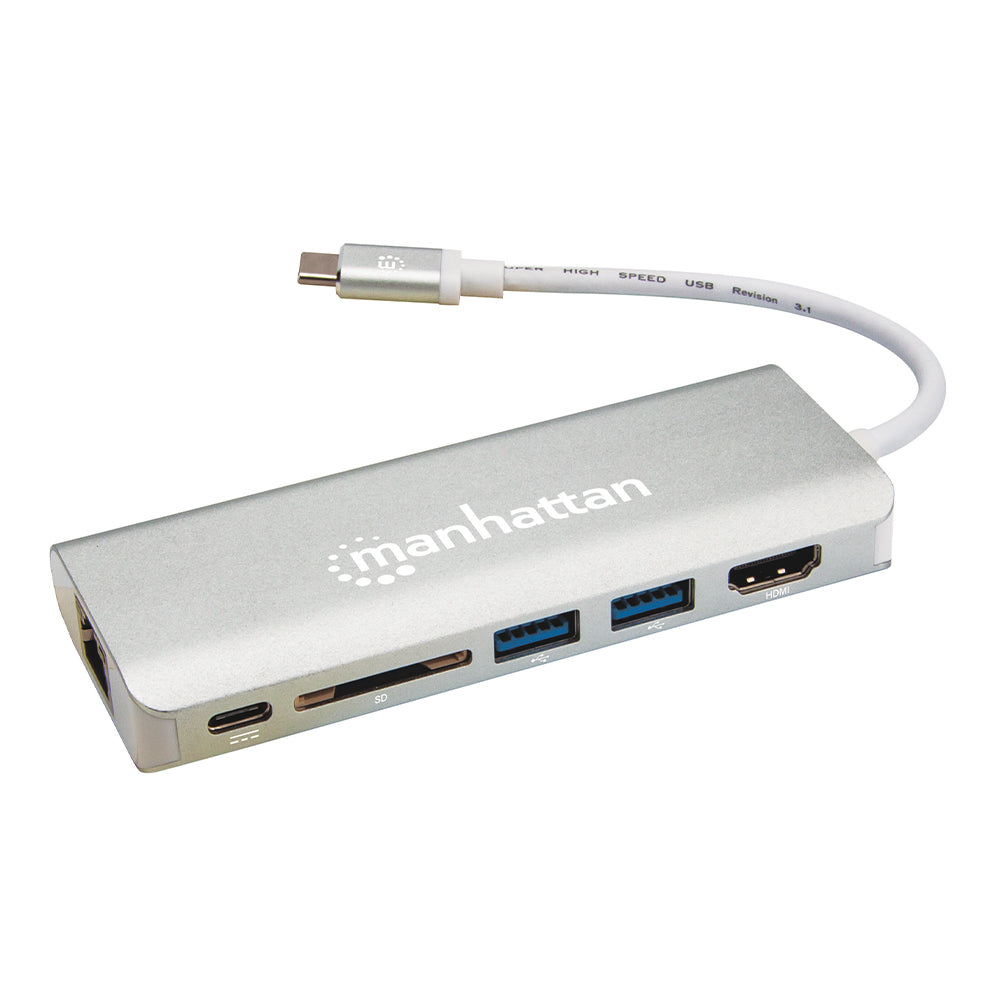 Estación Docking USB Tipo-C 6 en 1 Manhattan 152075, HDMI, Ethernet, SDXC