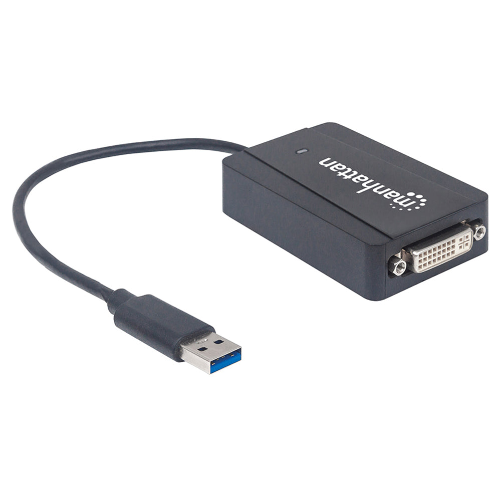 Convertidor Manhattan USB 3.0 a DVI-I Hembra 152310, 1080p, 60Hz, 6 Pulgadas
