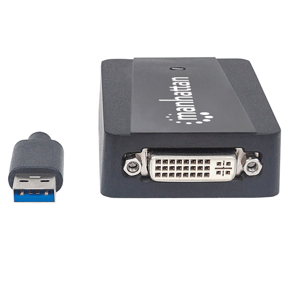 Convertidor Manhattan USB 3.0 a DVI-I Hembra 152310, 1080p, 60Hz, 6 Pulgadas