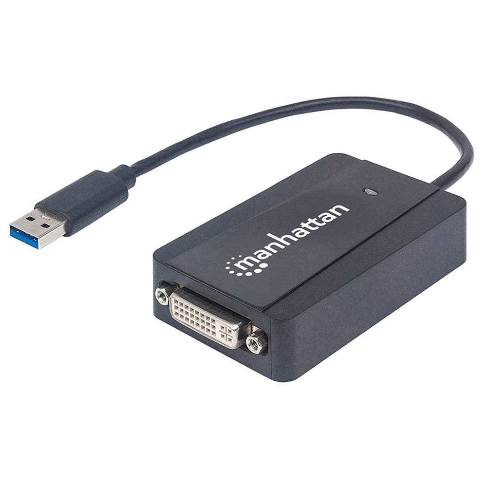 Convertidor Manhattan USB 3.0 a DVI-I Hembra 152310, 1080p, 60Hz, 6 Pulgadas