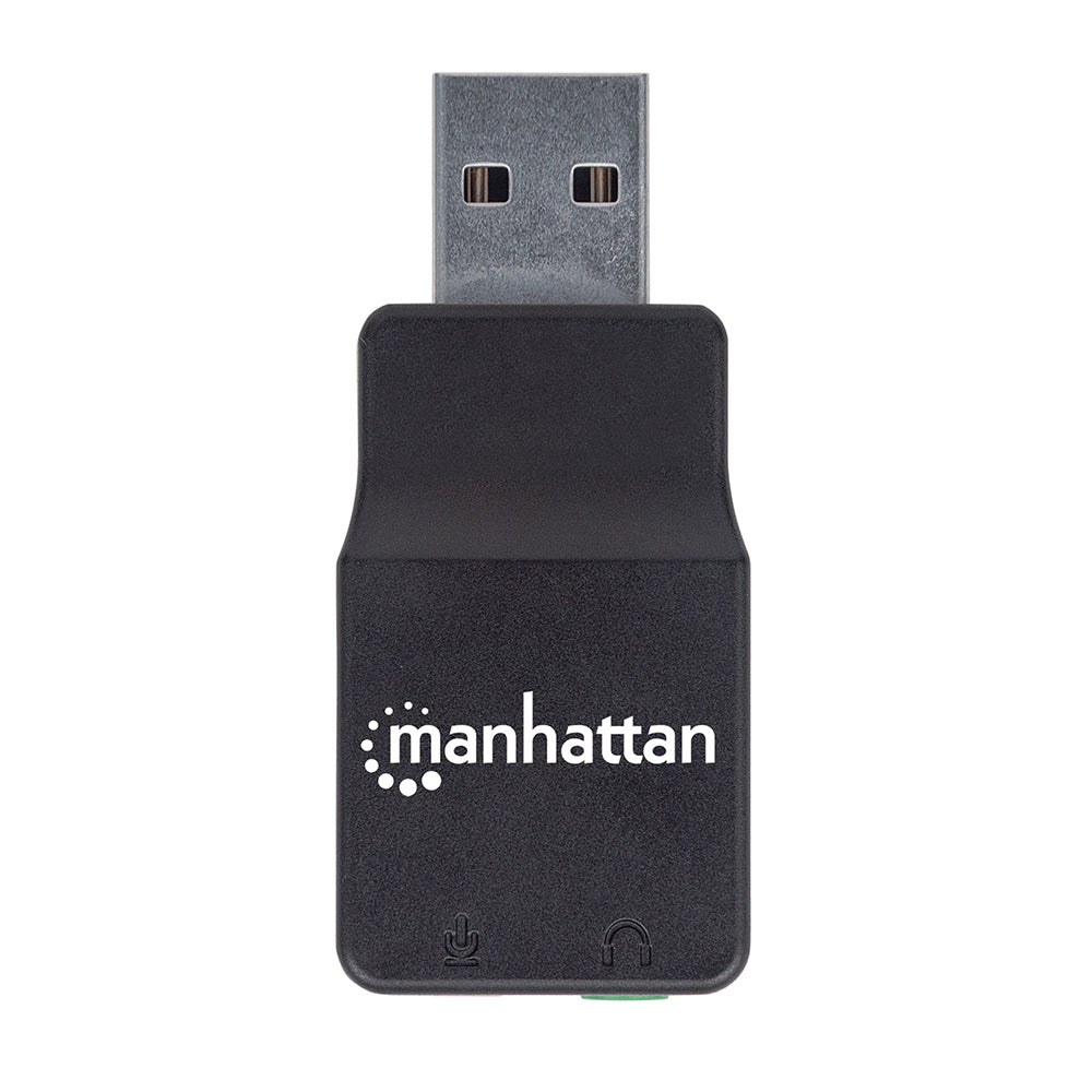 Convertidor Manhattan USB 2.0 a Tarjeta Sonido 2.1, Audio Estéreo 24-bit, Plug and Play