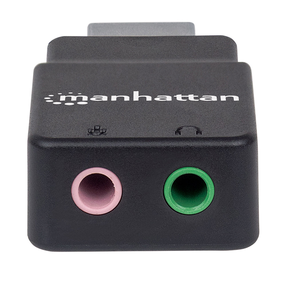 Convertidor Manhattan USB 2.0 a Tarjeta Sonido 2.1, Audio Estéreo 24-bit, Plug and Play