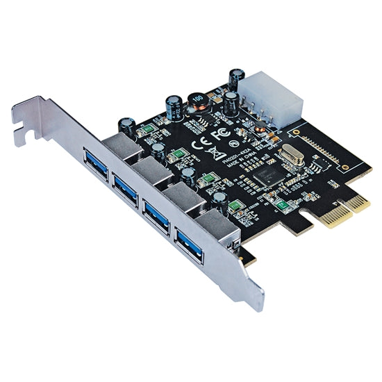Tarjeta USB 3.0 Manhattan PCI Express 4 Puertos 152891, 5Gbps, 12V, 120x80mm