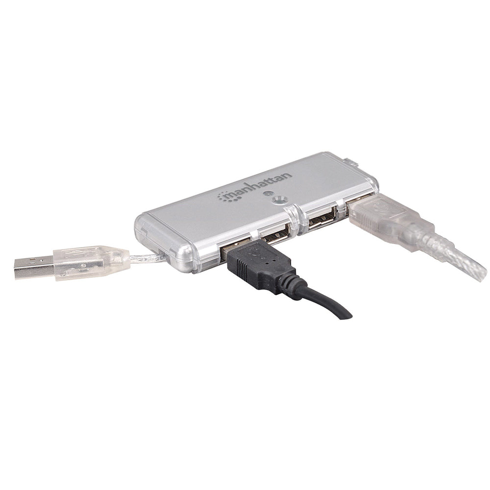 Concentrador USB Manhattan V2.0 4 Puertos Mini sin Fuente 160599