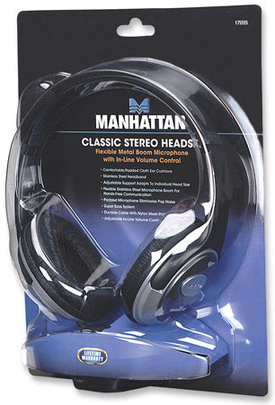 Diadema Manhattan con Micrófono V3, Tamaño Mediano, Material Plástico, 175555