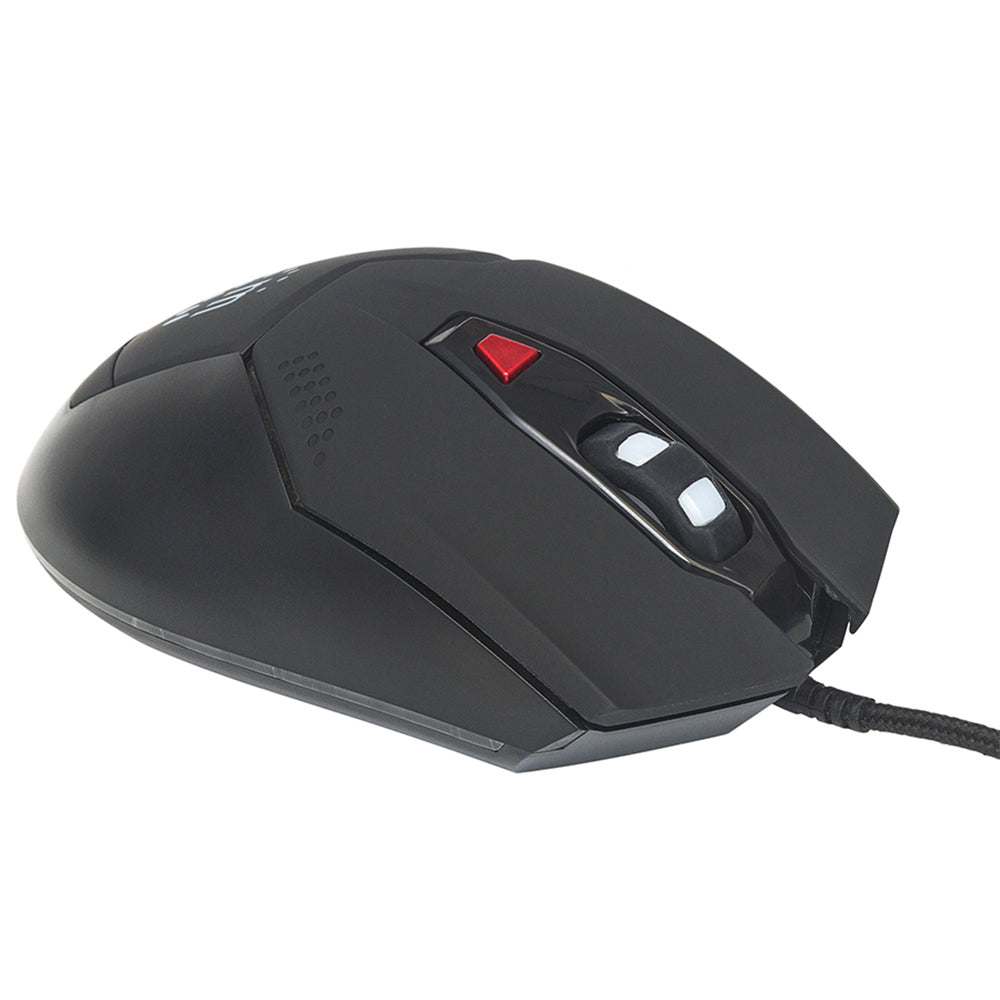 Mouse Óptico Gaming Negro 800-3200 DPI Luz LED Ajustable 6 Botones