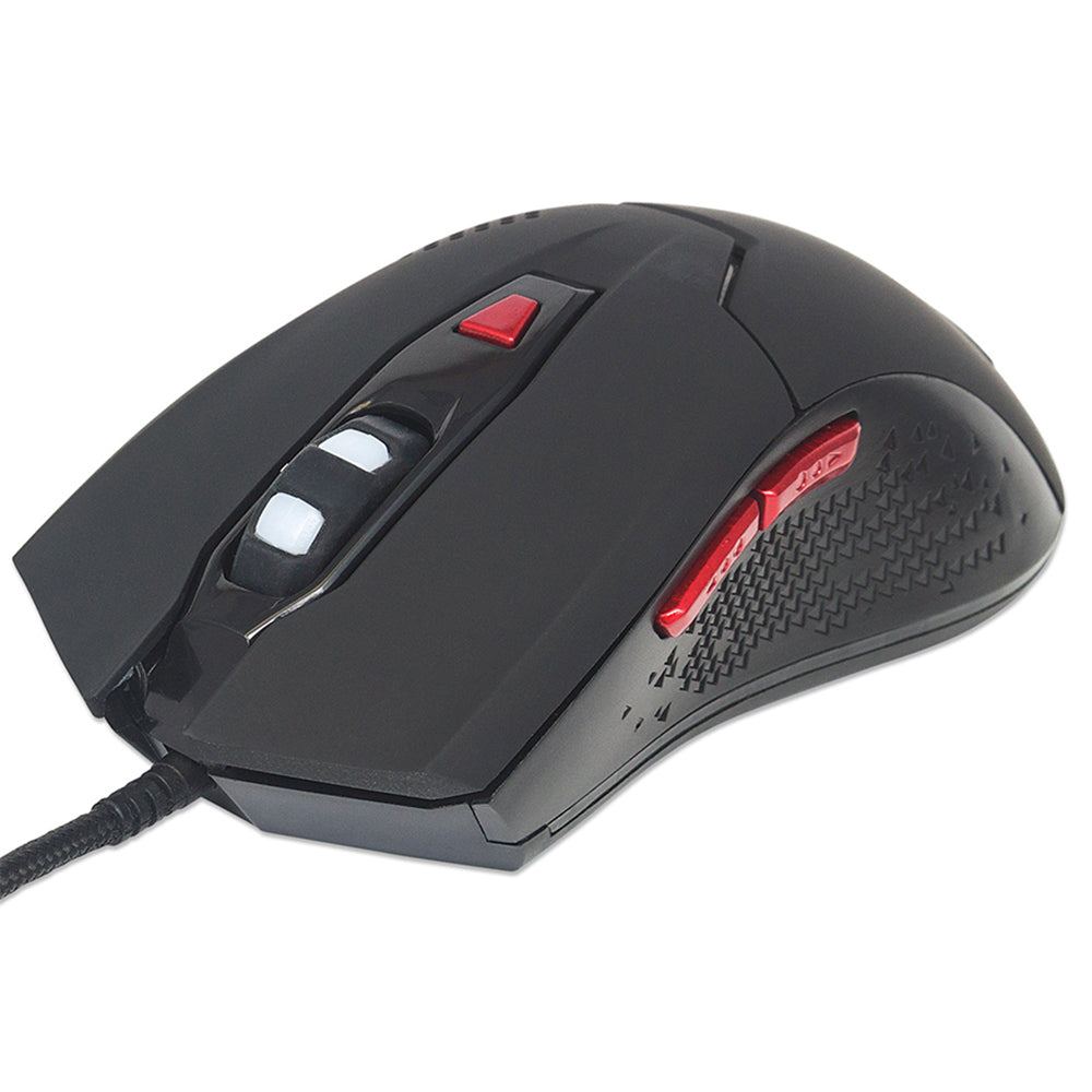 Mouse Óptico Gaming Negro 800-3200 DPI Luz LED Ajustable 6 Botones