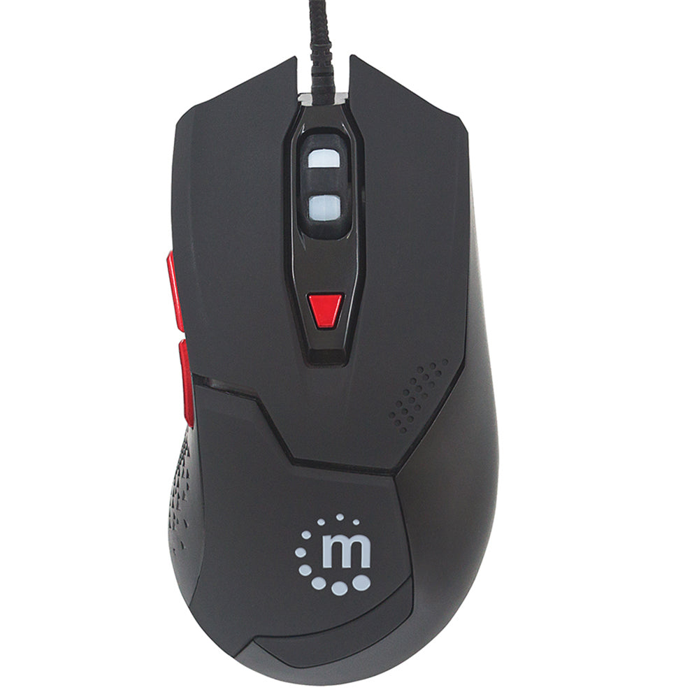 Mouse Óptico Gaming Negro 800-3200 DPI Luz LED Ajustable 6 Botones