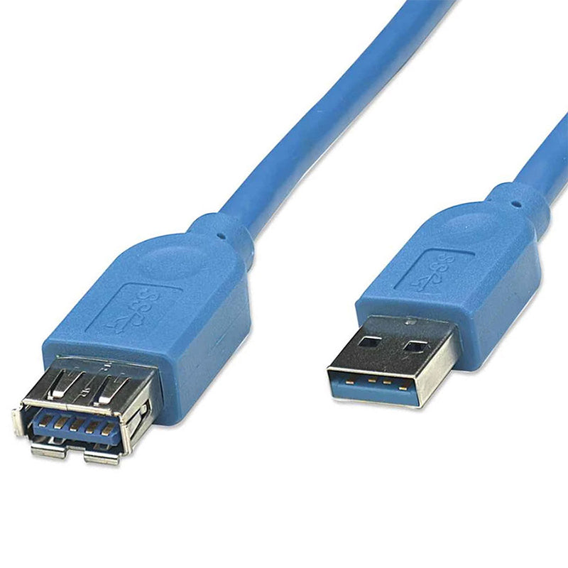 Cable de Extensión USB 3.0 Manhattan 2m Azul, Transferencia de Datos de Alta Velocidad