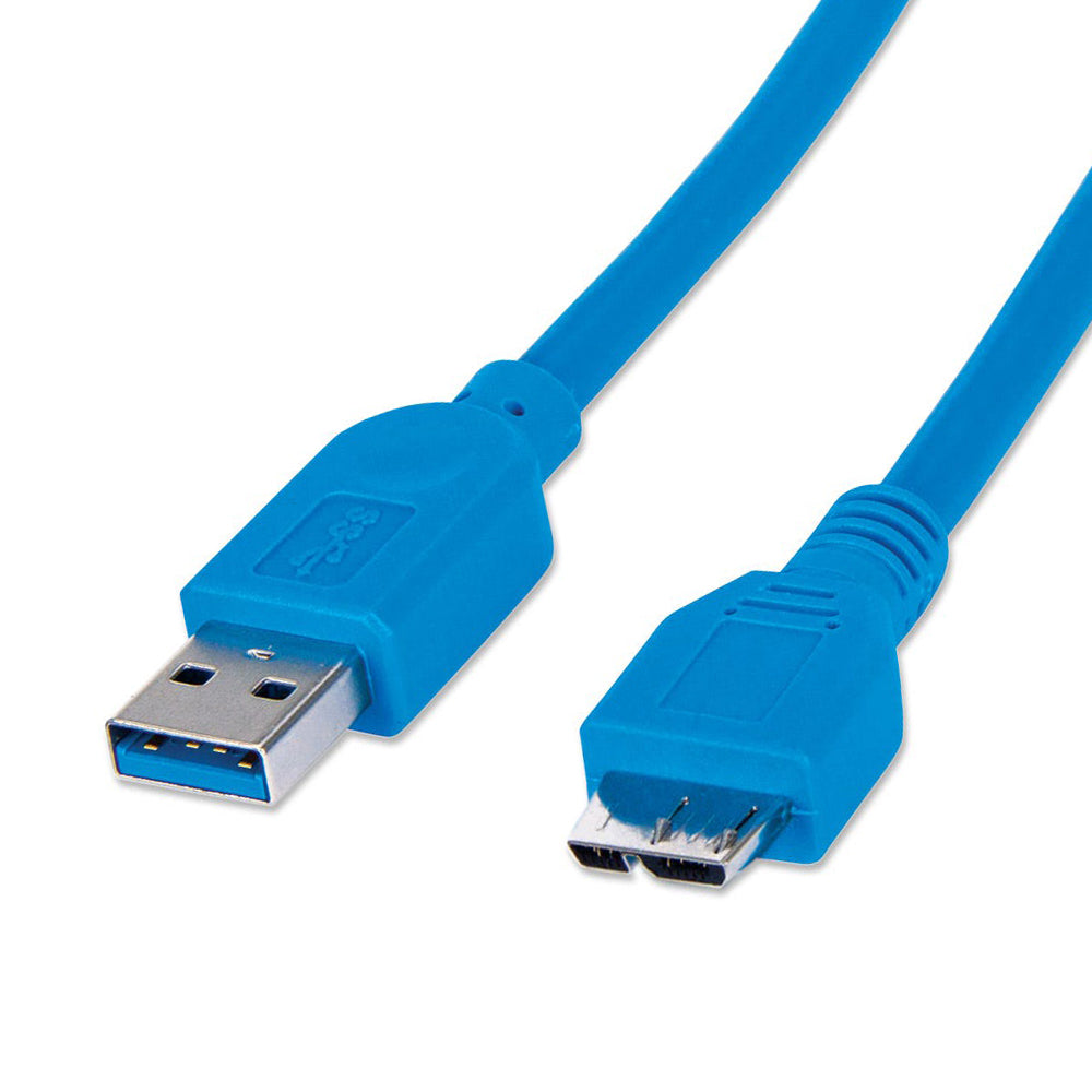 Cable USB 3.0 Manhattan A Macho a Micro B Macho 2m 5Gbps Azul