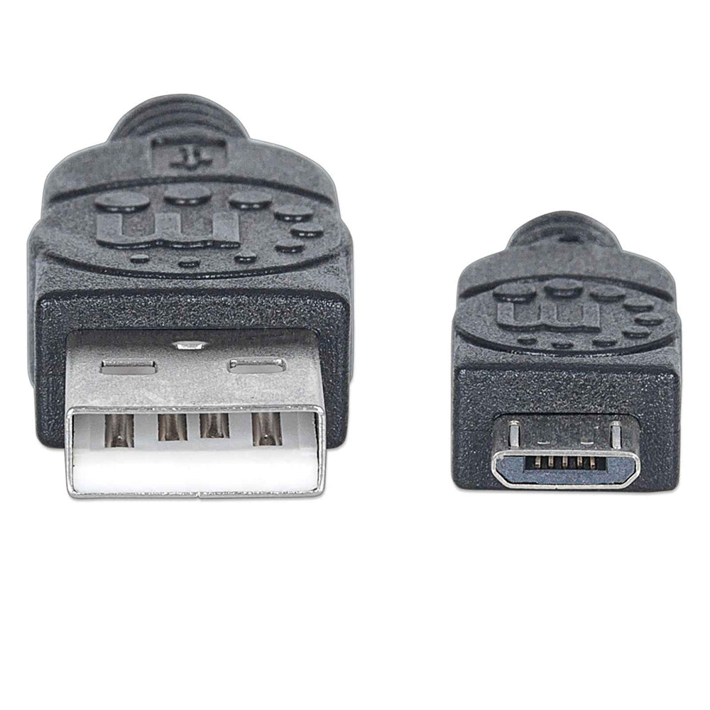 Cable Manhattan USB A Macho a Micro B Macho 0.5m Negro 325677 - Transferencia de Datos hasta 480Mbps