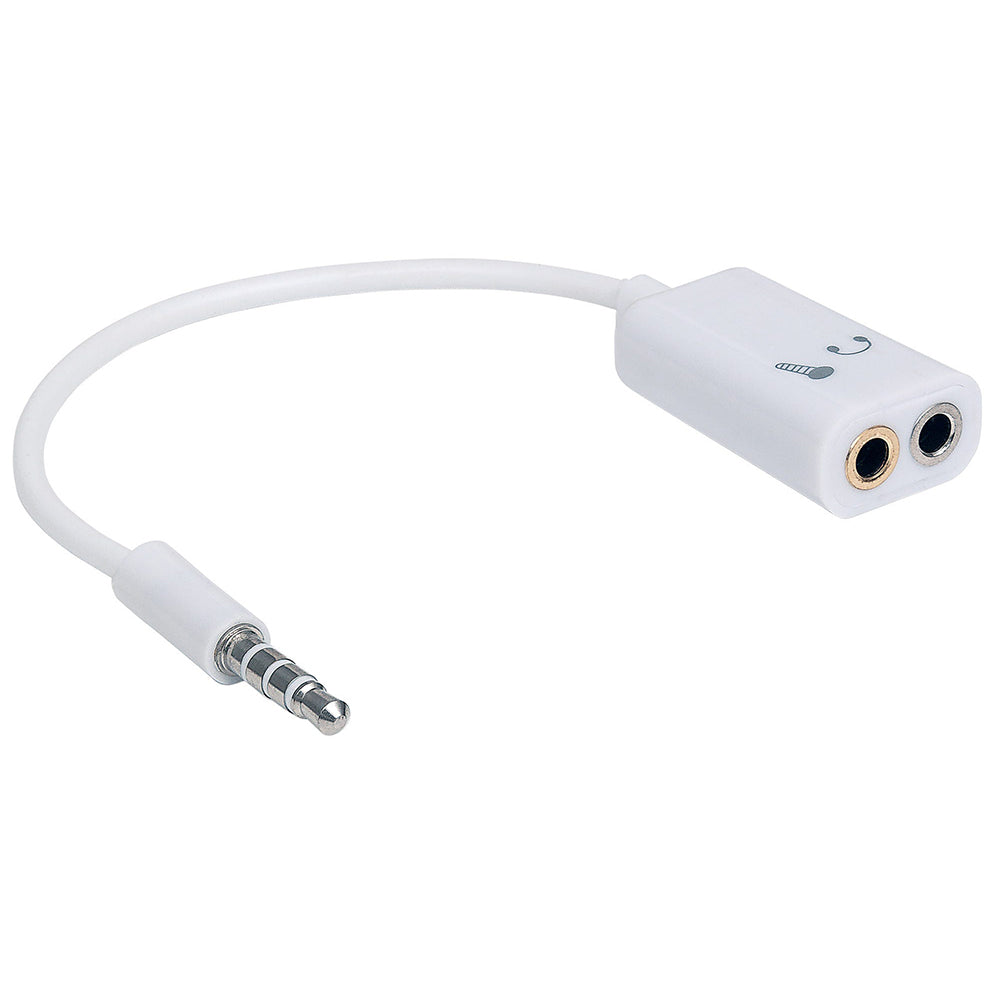 Cable Manhattan Estéreo 3.5mm Macho a 2x3.5mm H, 1 Metro Longitud, Conector Dorado